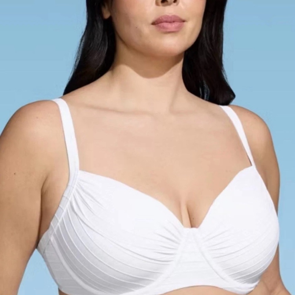 Lands' End White Women's swim Top size 12